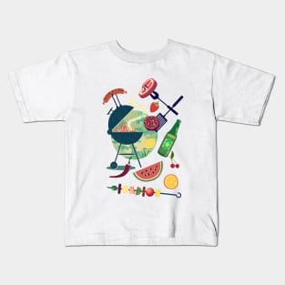 Summer BBQ Party Kids T-Shirt